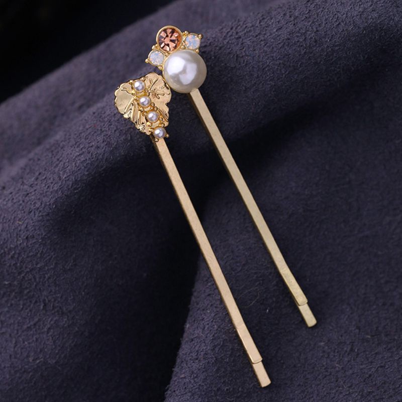 Set 6 Kẹp Tóc Đính Ngọc Trai Nhân Tạo Nhiều Màu Sắc Dành Cho Nữ