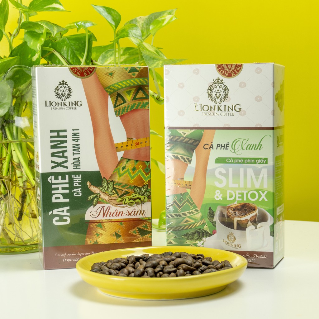 Cà phê Xanh LIONKING nhân sâm hòa tan 4IN1 180gr (10 gói * 18gr) | BigBuy360 - bigbuy360.vn