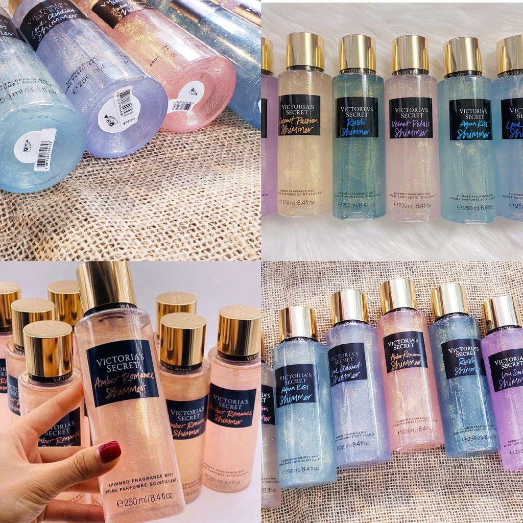 Xịt thơm body Victoria's secret có Nhũ _Các mùi HOT SELLER SHIMMER (Tem nhãn đầy đủ)