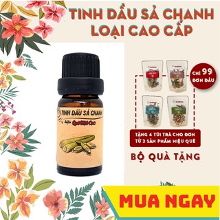 Tinh dầu sả chanh LOẠI XỊN, tinh dầu đuổi muỗi, 100% nguyên chất, chiết tách đặc biệt QUÊ MỘT CỤC 10ml (handmade)
