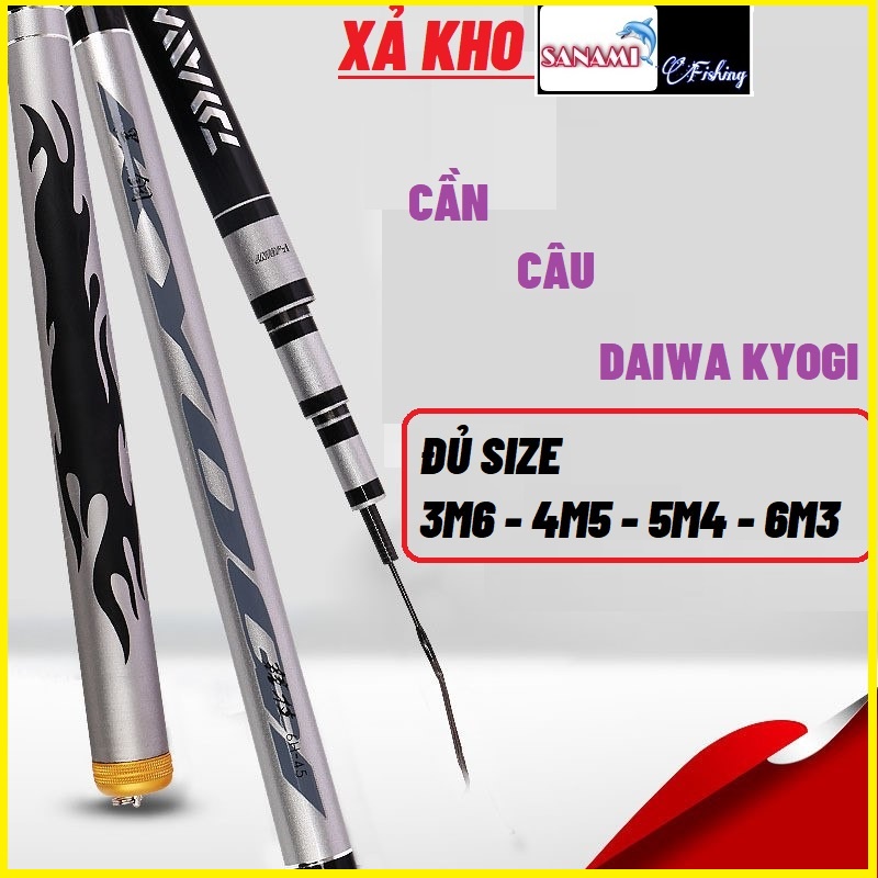 [phụ kiện câu cá]Cần câu tay giá rẻ DAIWA KYOGI 6H Carbon cao cấp - chuyên câu chép, trắm, rô, diếc,...- SANAMI FISHING