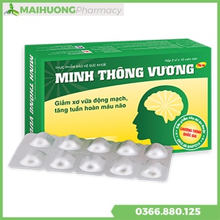 [Chính Hãng] Minh Thông Vương giúp tăng tuần hoàn và lưu thông máu, giảm đau đầu, chóng mặt, mất ngủ, suy giảm trí nhớ.