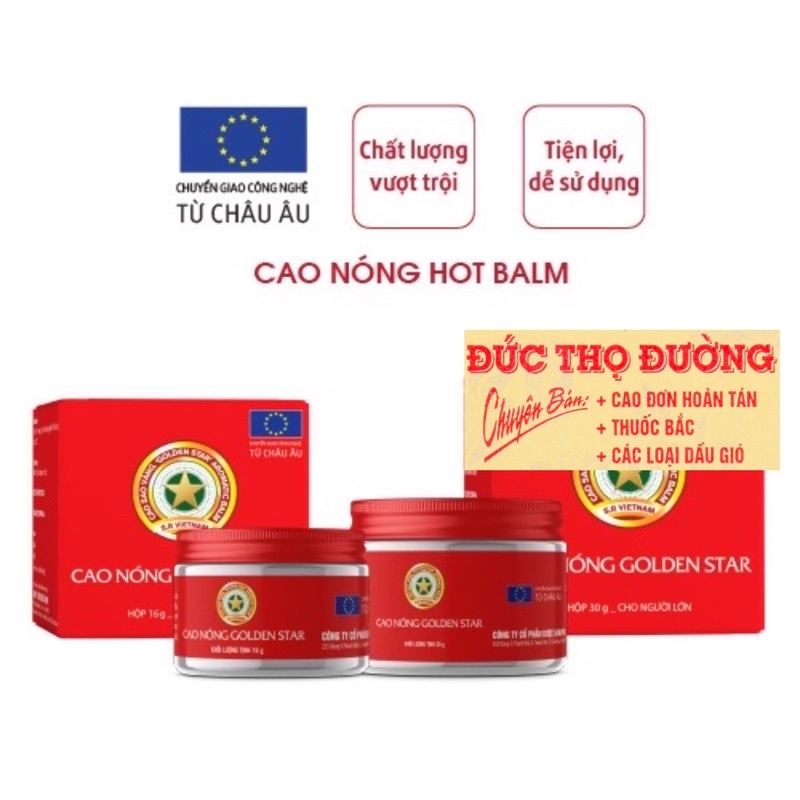 Cao Nóng Golden Star Giảm Nhức Đầu Cảm Cúm - Cao Sao Vàng Golden Star - Golden Star Baby Balm - Chuẩn Châu Âu
