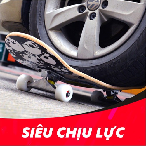 Ván trượt skateboard Trẻ Em, Có đèn Led, mặt nhám, Gỗ 9 Lớp Chịu Lực 120kg