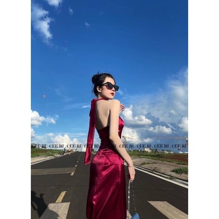 ĐẦM LỤA CHÉO CỔ THANH LỊCH