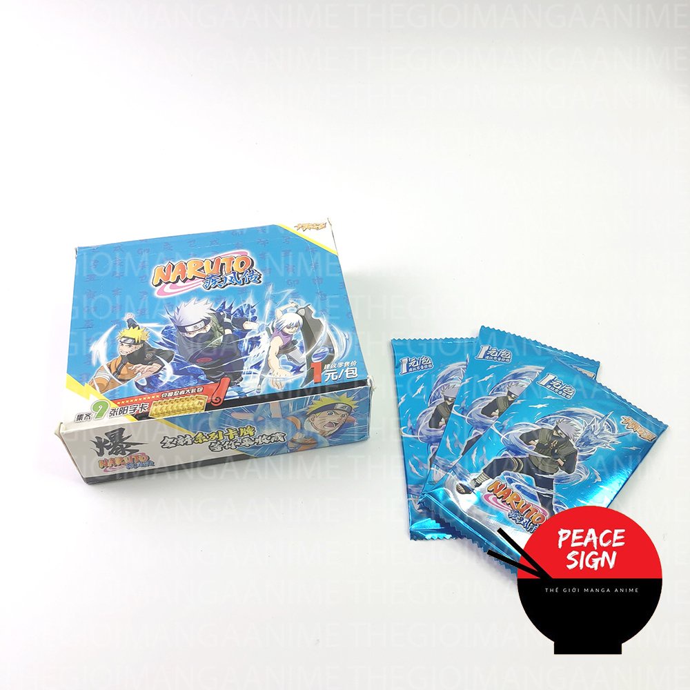 (FULL BOX M15) Hộp ảnh thẻ Naruto card ảnh in hình anime chibi quay gacha