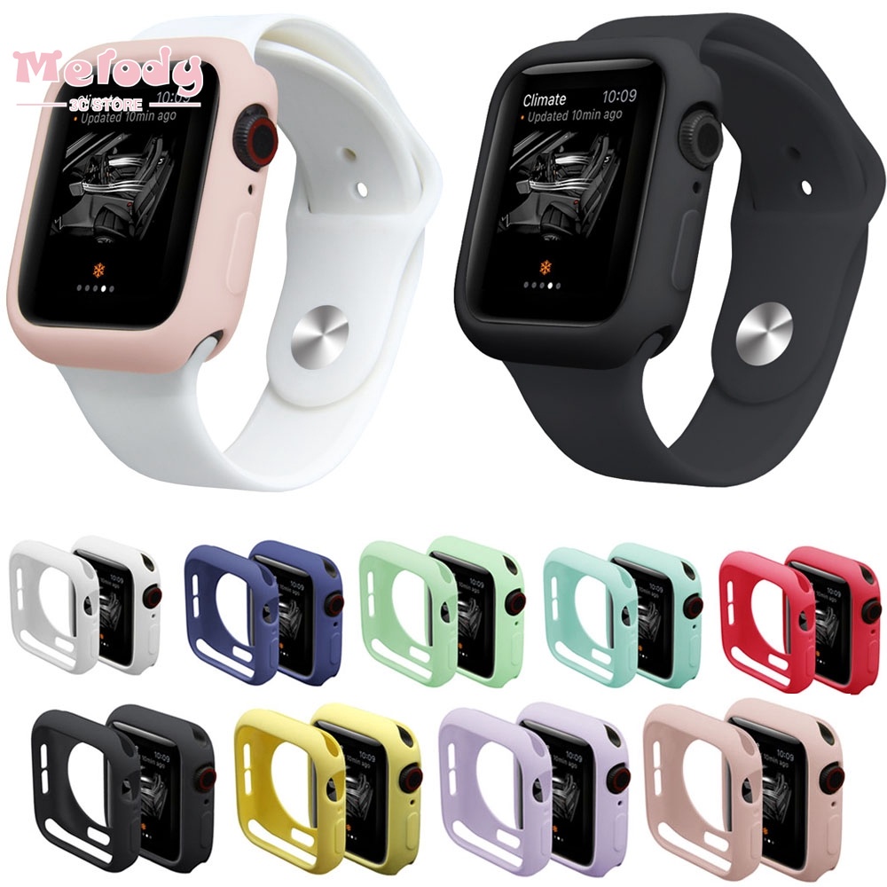 12 màu sắc của vỏ bảo vệ thạch silicon cho Apple Watch series 7/6 / SE / 5/4 iwatch 45/44/42/41/40/38mm