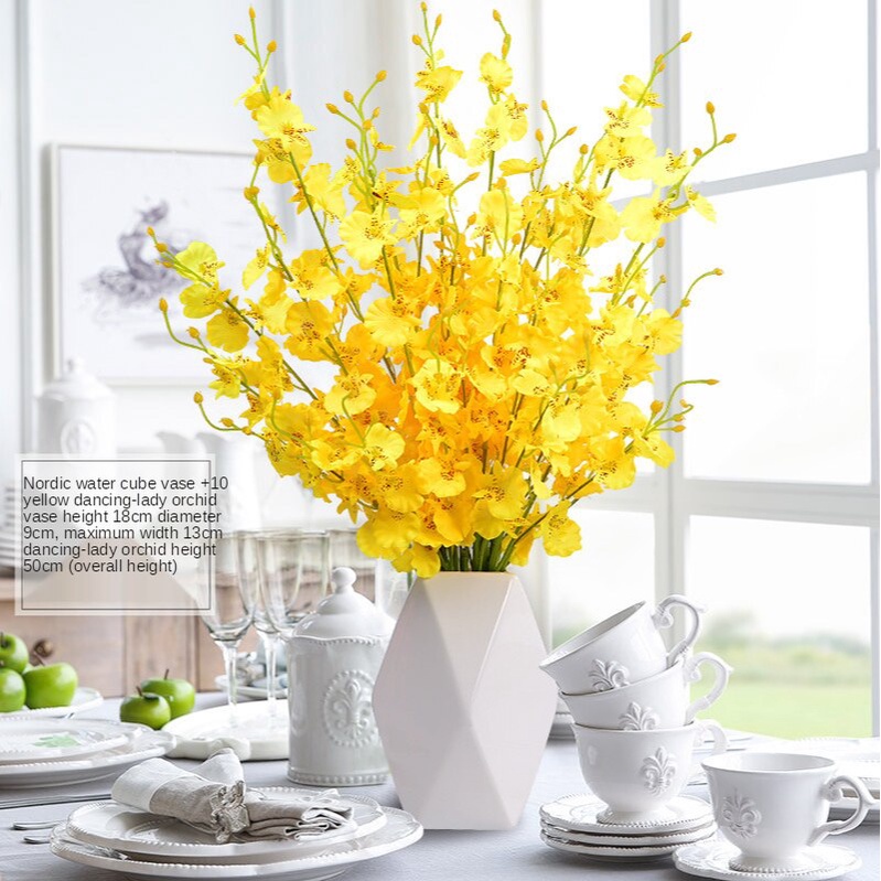 Bộ 5 Nhánh Hoa Lan Nhảy Múa Bằng Vải Phong Lan Thủ Công Trang Trí Nhà Cửa / Phòng Khách / Giáng Sinh