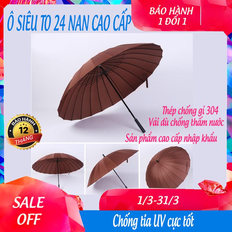 Ô Dù 24 nan siêu to Bền Đẹp, Chất Liệu Cứng Cáp Làm Bằng Thép Chống Gỉ , Nan che siêu rộng , Chống thấm, Ô Dù Đi Mưa