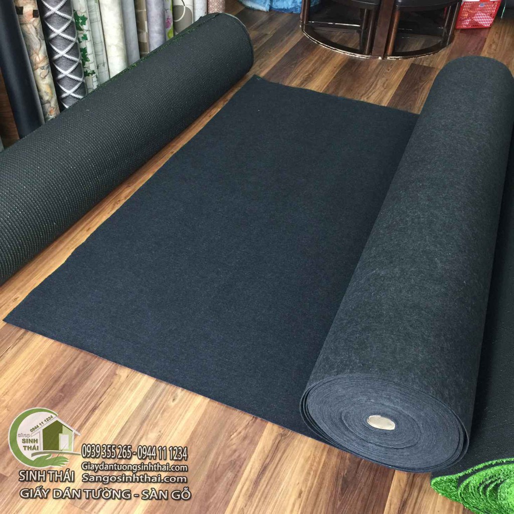 Thảm nỉ trải sàn màu đen - 1m²