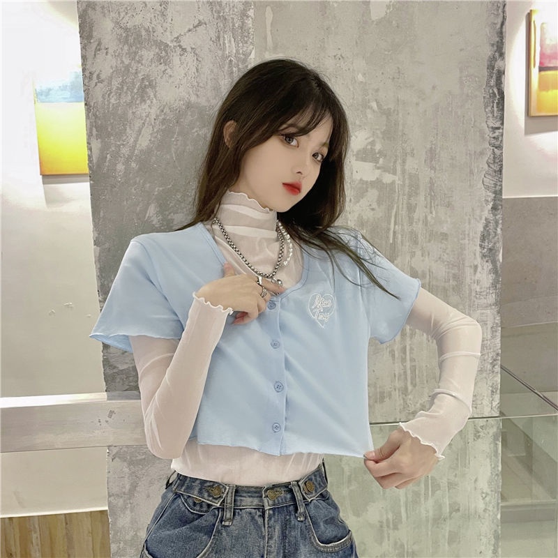 Áo Thun Croptop Tay Ngắn Thời Trang Dành Cho Nữ