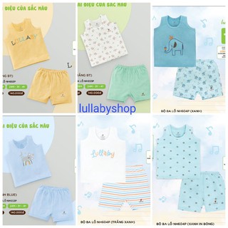 Bộ ba lỗ bé trai peptit Lullaby, bộ quần áo sát nách trẻ em 0-4 tuổi mềm mịn, siêu mát