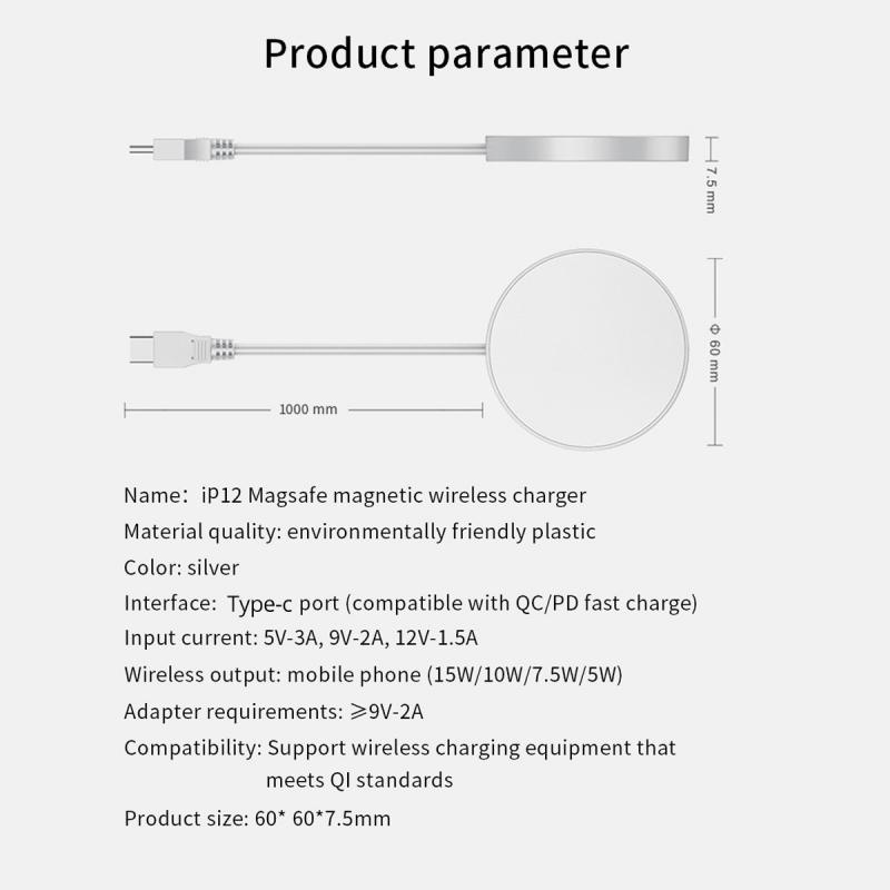 Đế sạc nam châm không dây FONKEN 15W thích hợp cho iPhone 13 Pro Max 12 Mini 11 Mac Safe