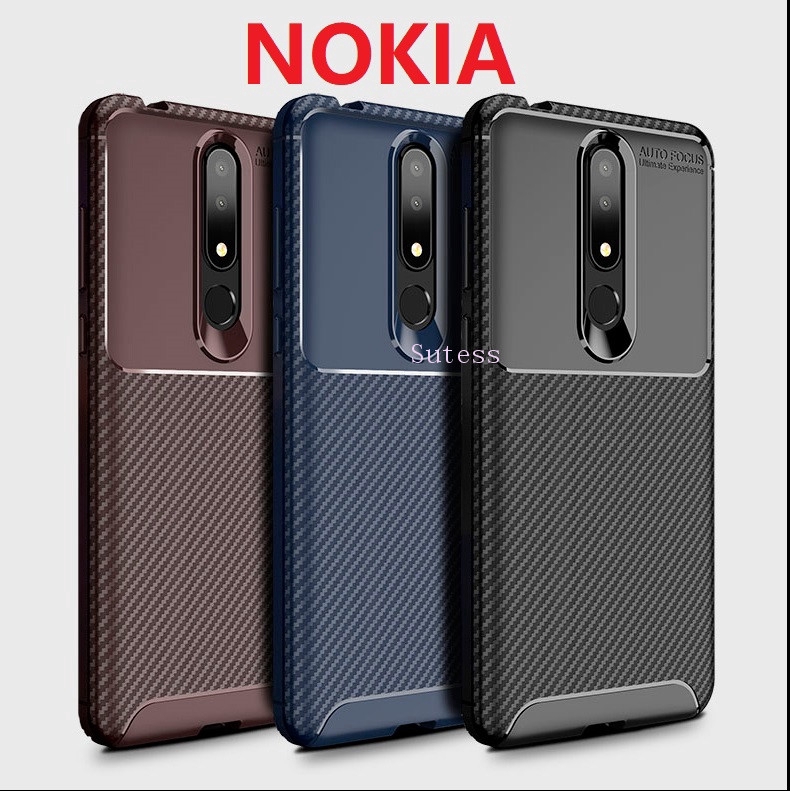 Ốp điện thoại dệt sợi carbon cho NOKIA 1 2.1 2.2 3.1 3.2 4.2 5.1 Plus X5