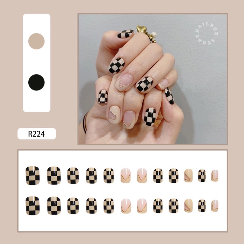 Set 24 móng giả D104 dáng ngắn ( Tặng kèm keo và dũa )