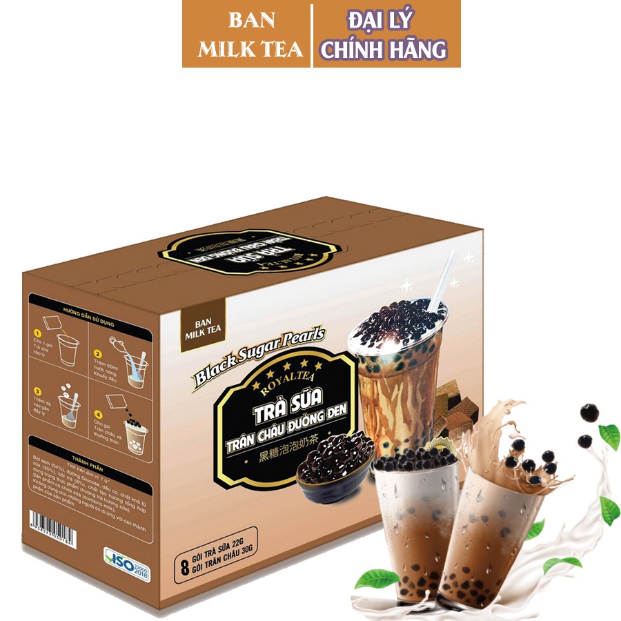 Trà sữa trân châu đường đen Ban Milk Tea 400g