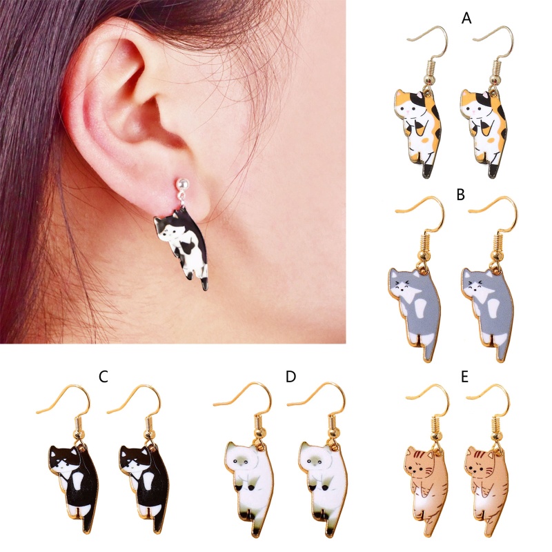 Đôi Khuyên Tai Dài Hình Mèo Dễ Thương Cho Nữ