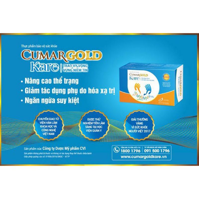 Cumargold Kare giải pháp hỗ trợ cho bệnh nhân ung bướu.