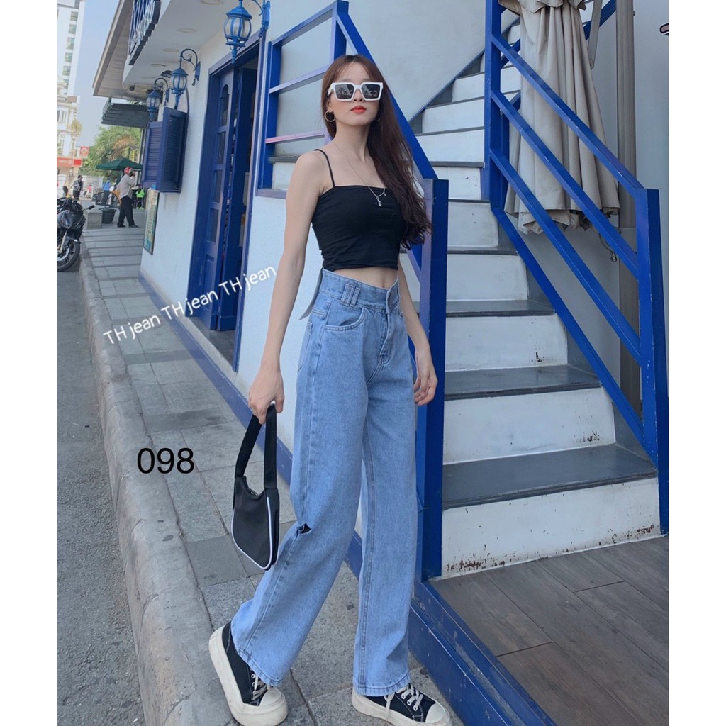 [Mã  ATSTJEANS giảm 10K đơn 99K]Baggy Jeans Ống Rộng Rách THỜI TRANG AT STOREJEANS