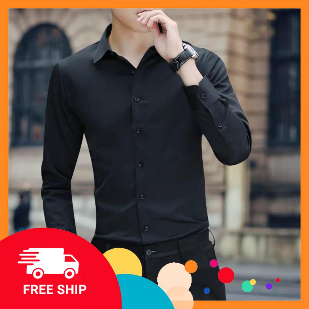 ÁO SƠ MI NAM ÁO CÔNG SỞ VẢI LỤA THỜI TRANG HÀN QUỐC CAO CẤP