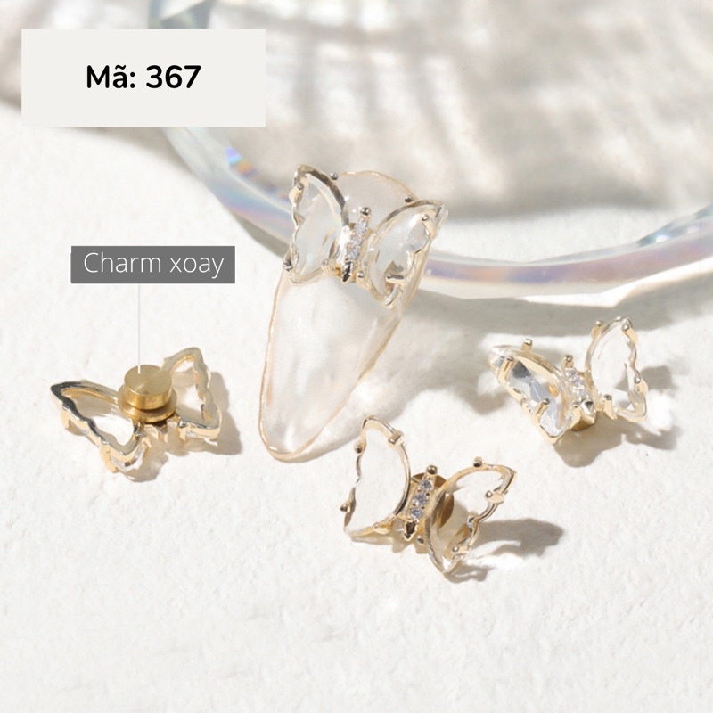Charm bướm xoay gắn móng tay nail