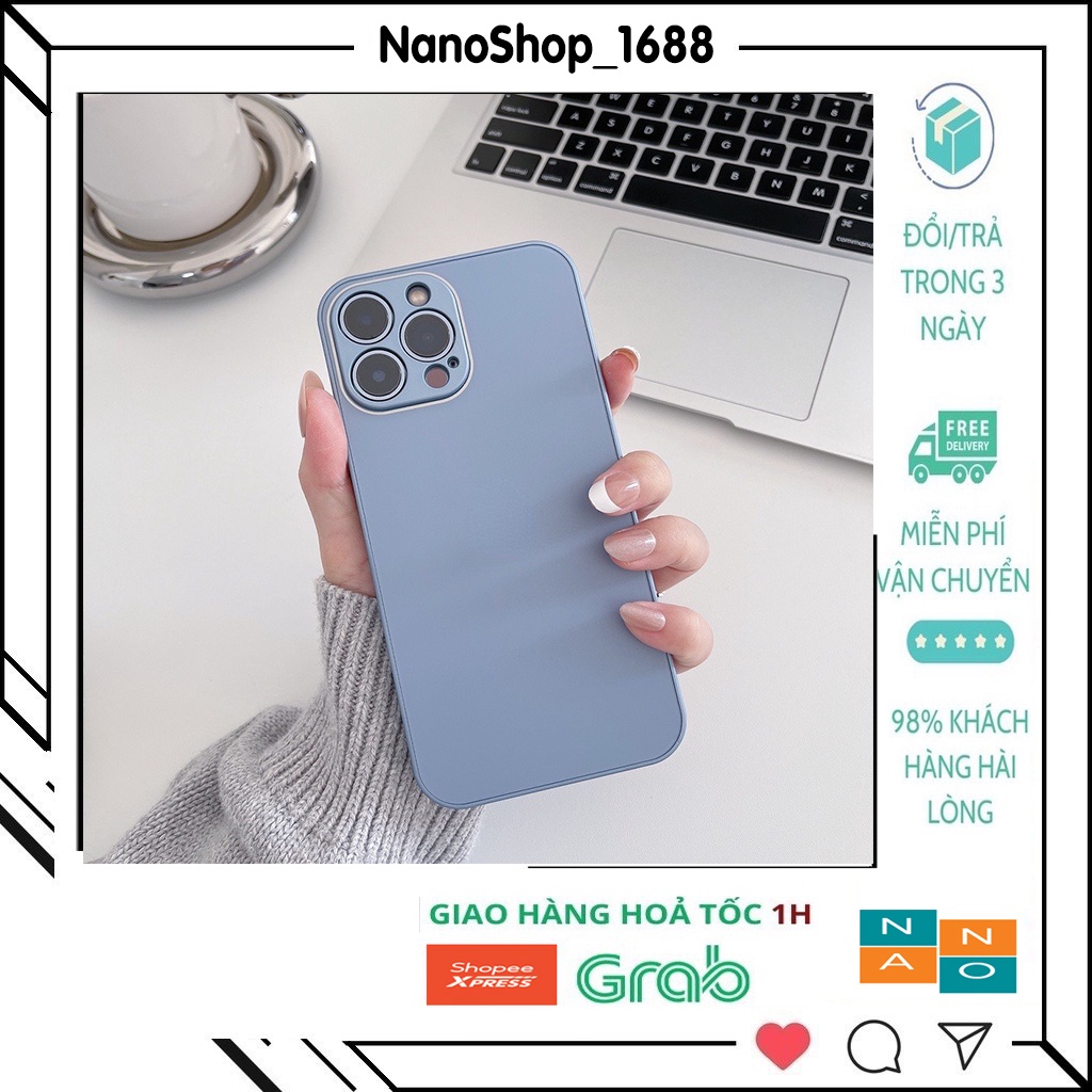 Ốp Iphone Lưng Cứng Xanh SIERRA, Cạnh Vuông Bảo Vệ Camera Cho Ip 11,11promax,12,12promax,13,13promax