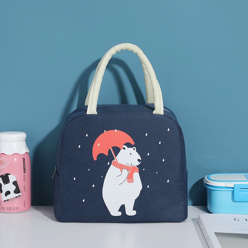 Túi Đựng Hộp Cơm Giữ Nhiệt Chống Thấm Nước Tiện Dụng Lunch Bag, vải Oxford, đựng đồ ăn, thực phẩm - BlueStore