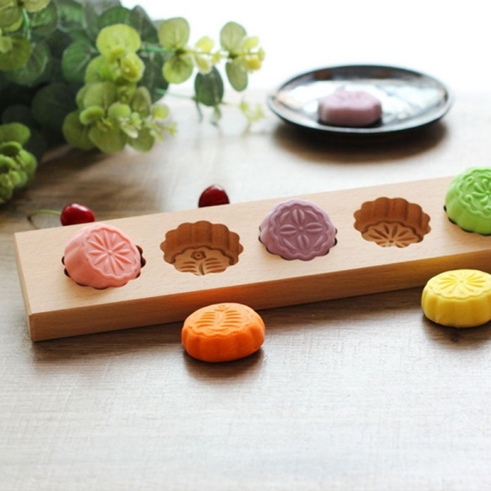Khuôn gỗ hình hoa 3D bảo vệ môi trường làm bánh trung thu thủ công chuyên nghiệp
