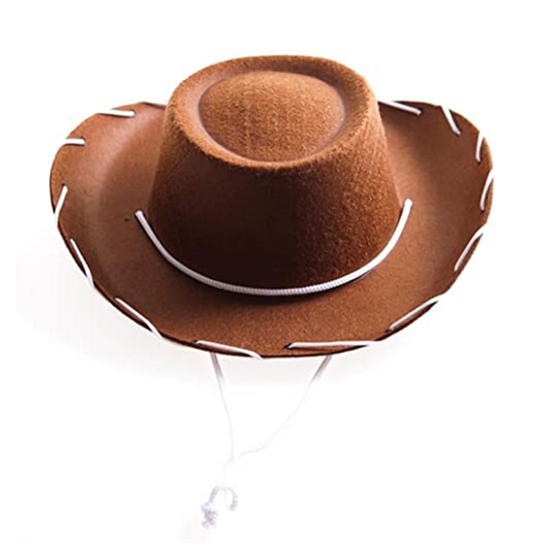 Nón Cao Bồi Màu Đỏ Nâu Mới Lạ Có Vành Kiểu Cowboy Phương Tây Dành Cho Trẻ Em