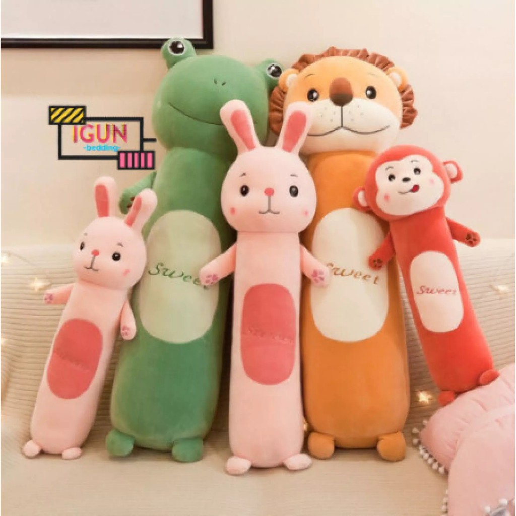 Gối Ôm Thú Nhồi Bông Cho Bé Loại Siêu Mềm Hình Thỏ Con Size 75cm - 90cm - 1m1 Siêu Dễ Thương