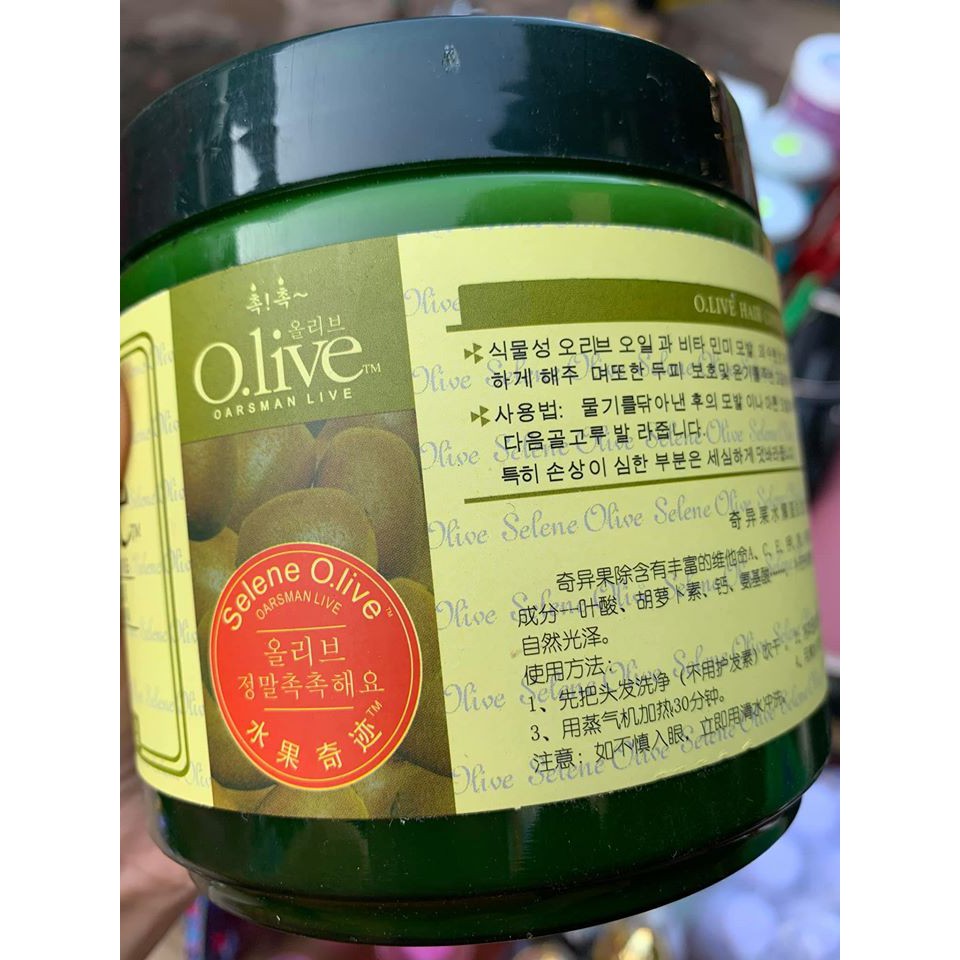 HẤP DẦU DƯỠNG MƯỢT TÓC OLIVE OARSMAN LIVE 750G HÀN QUỐC CHÍNH HÃNG - 5345