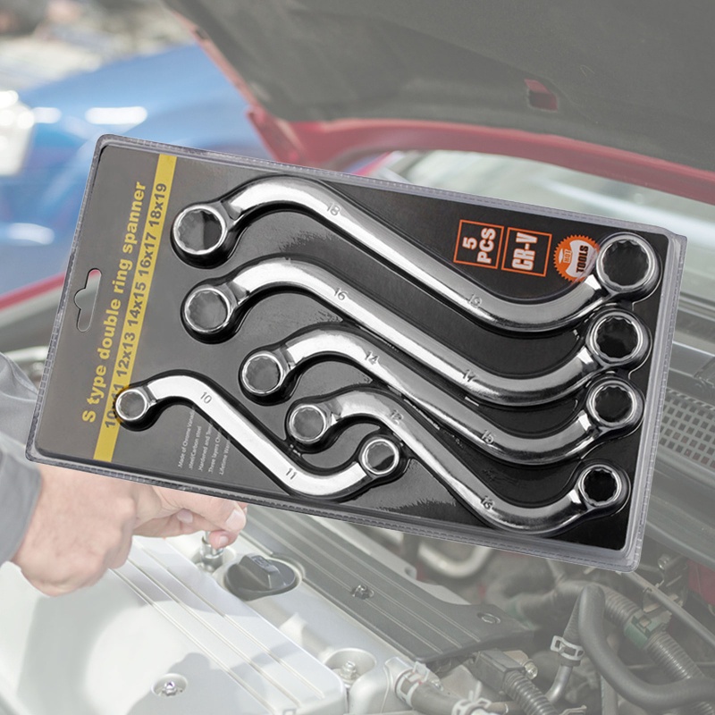 Bộ 5 Cờ Lê Chữ S 12 Điểm Chống Gỉ 45 Chất Lượng Cao# Dụng Cụ Bằng Thép Không Gỉ Chất Lượng Cao