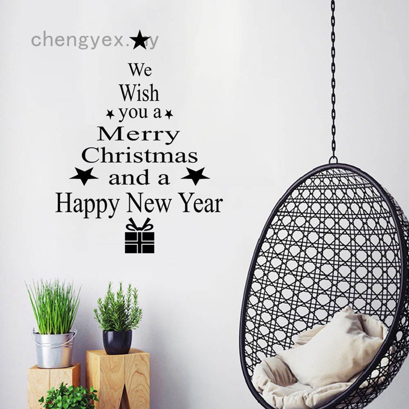 Decal dán cửa hoạ tiết giáng sinh dễ thương