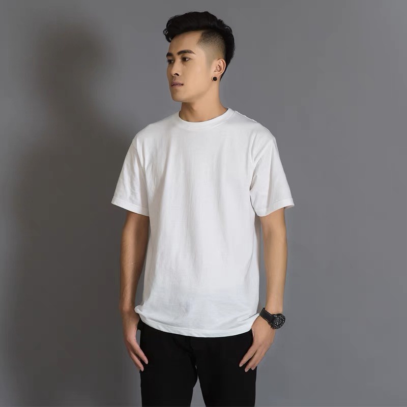 Áo Thun Nam Cổ Tròn Cotton Mềm Mịn, Áo Phông Trơn Ngắn Tay 2 Màu Đen Trắng, Co Giãn Thấm Hút Mồ Hôi | BigBuy360 - bigbuy360.vn