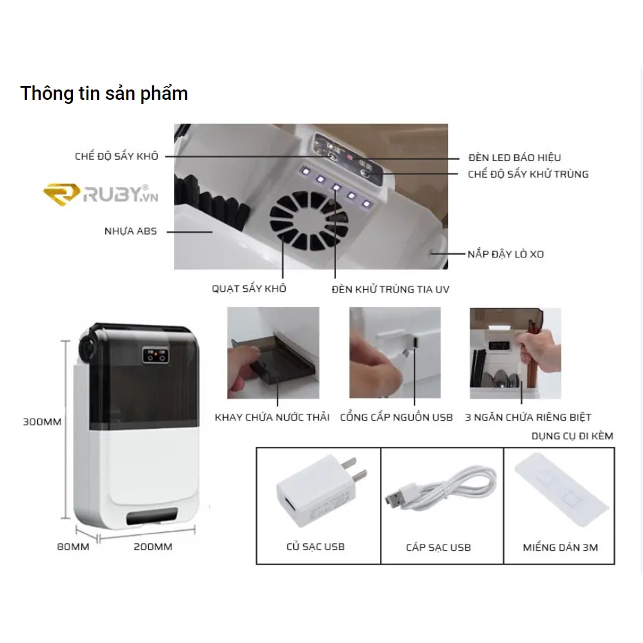 Máy khử khuẩn sấy đũa thìa bằng tia UV cao cấp tránh ẩm mốc