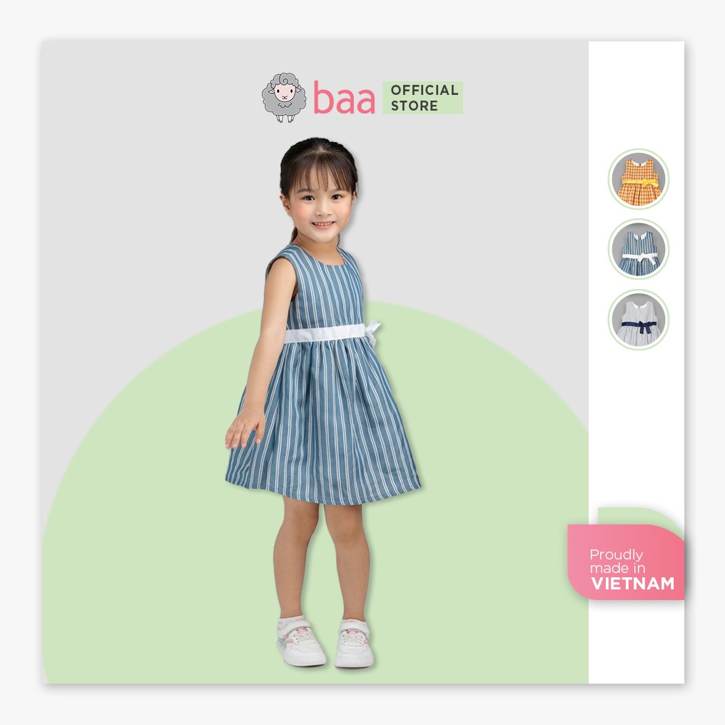 Váy xòe bé gái BAA BABY phối nơ cho bé từ 1 - 7 tuổi - GT-AD28C