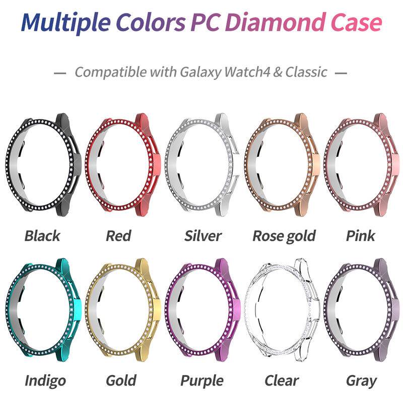 Ốp Bảo Vệ Bằng PC Siêu Nhẹ Đính Kim Cương Rỗng Cho Samsung Galaxy Watch 4 5 Pro 40mm 44mm / Samsung Watch4 classic 42mm 46mm