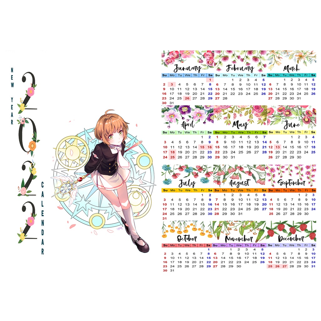 Lịch tường 2022 kero cardcaptor sakura LA8 size A3