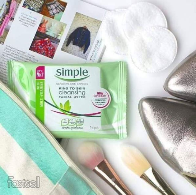 Khăn Tẩy Trang Làm Sạch Sâu Simple Cleansing Facial Wipes 25 Miếng