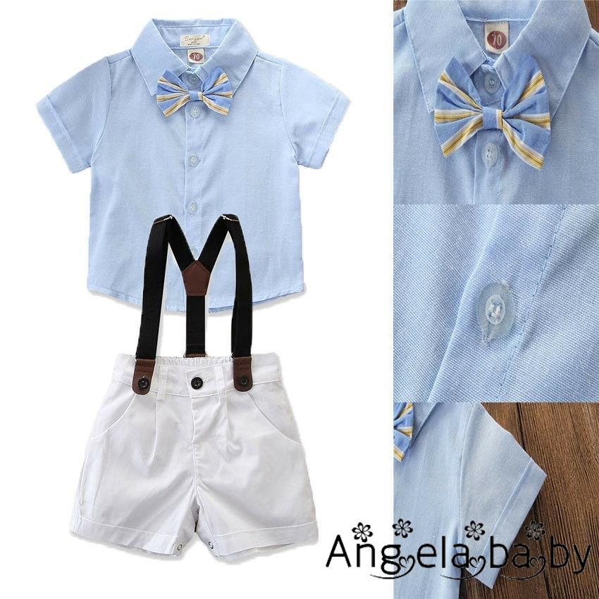 Set áo thun ngắn tay cổ tròn Liền Quần lót + quần dài đáng yêu cho bé trai