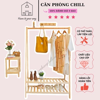 Kệ Treo Quần Áo Chữ A 2 Tầng Gỗ Thông Nhập Khẩu Newzealand | Giá Treo Quần Áo Gỗ Chống Cong Vẹo - KT 150*95*40cm