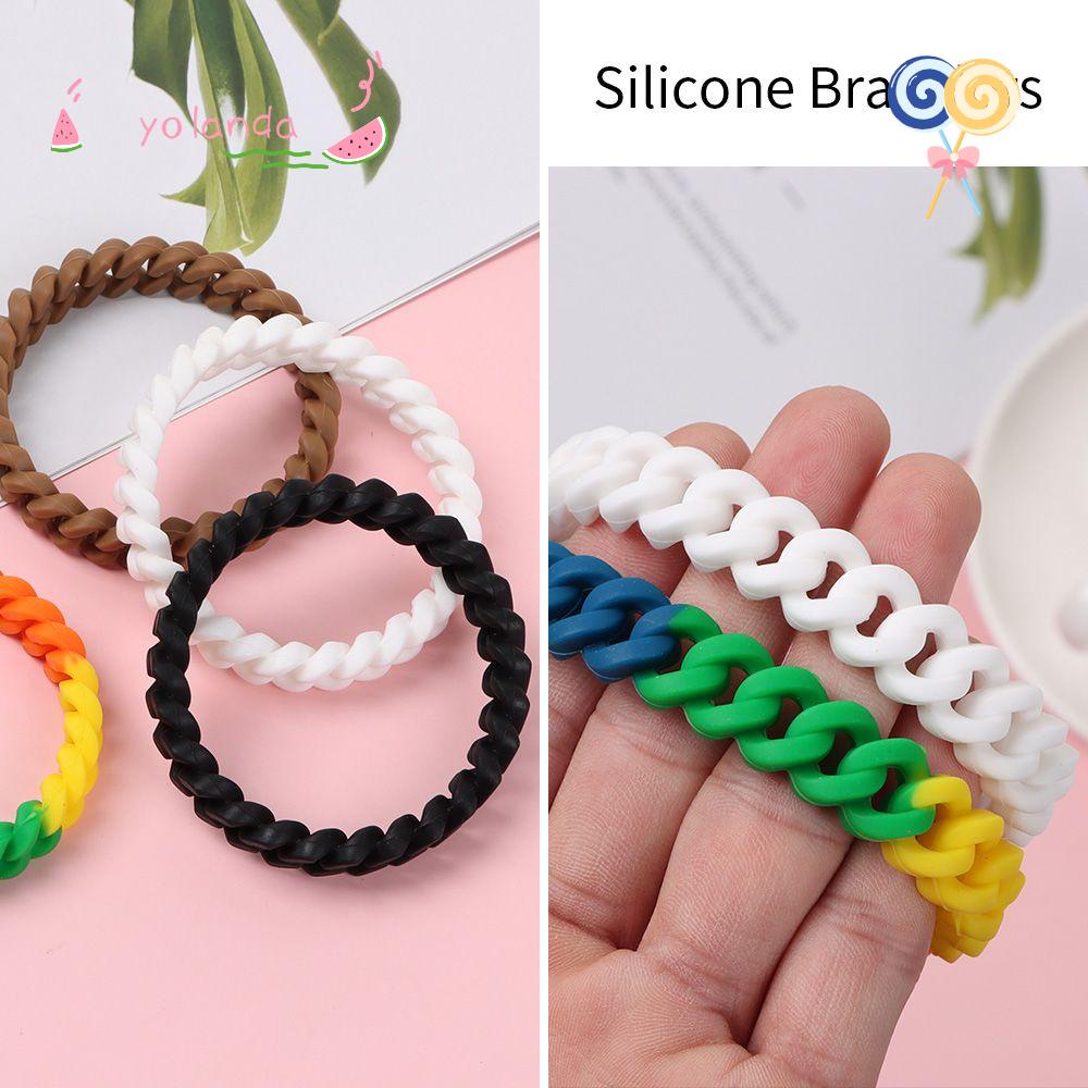 ☆YOLA☆ Party Rubber Bangles Jewelry Accessories Colorful Silicone Bracelets Cuff Fashion Silica Gel Unisex Charm Band/Multicolor