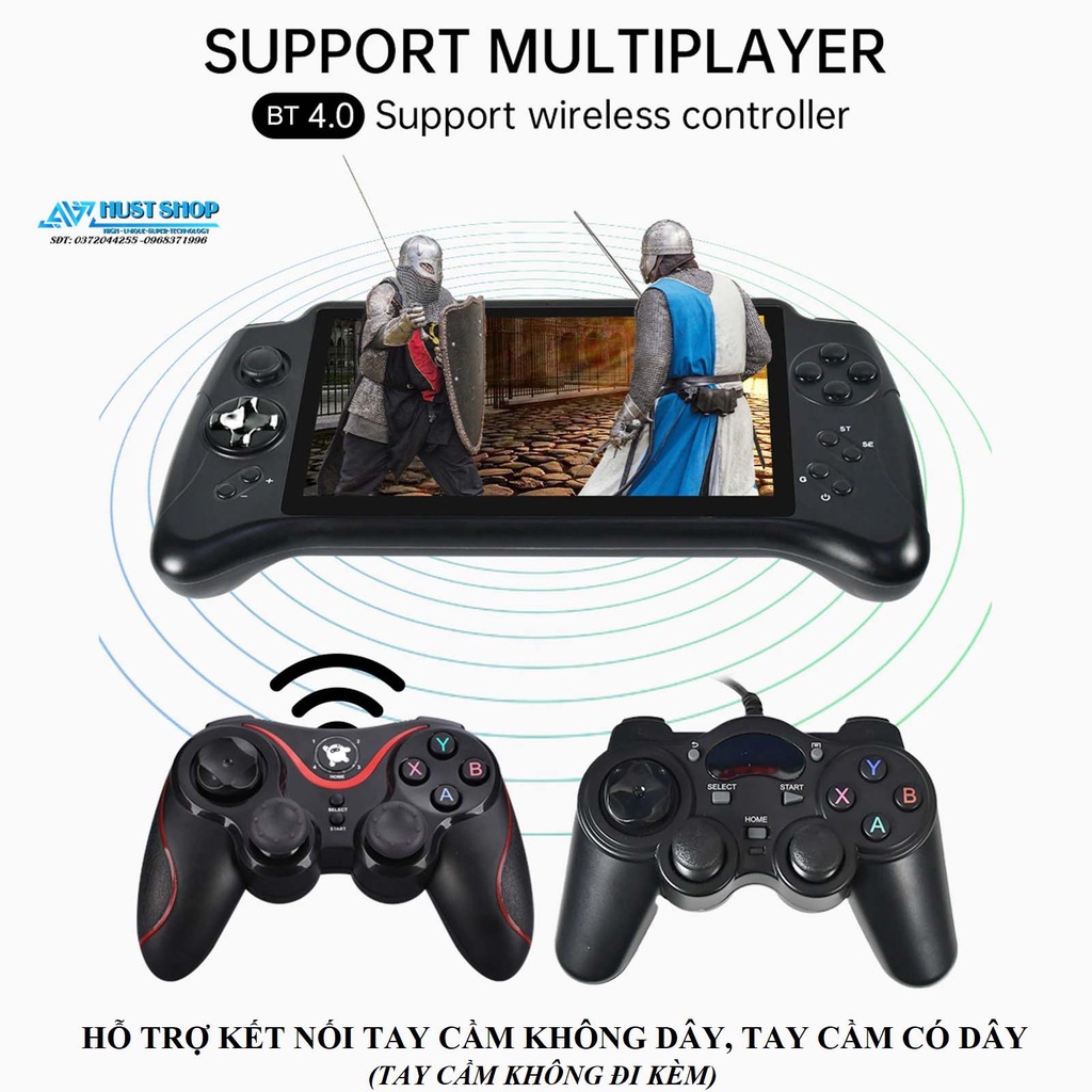 Powkiddy X17 Màn 7inch IPS HD Cảm Ứng Android 7.0 Hỗ Trợ PSP/PS1/GBA/Game thùng/Game Android Liên Quân,PUBG,Freefire...