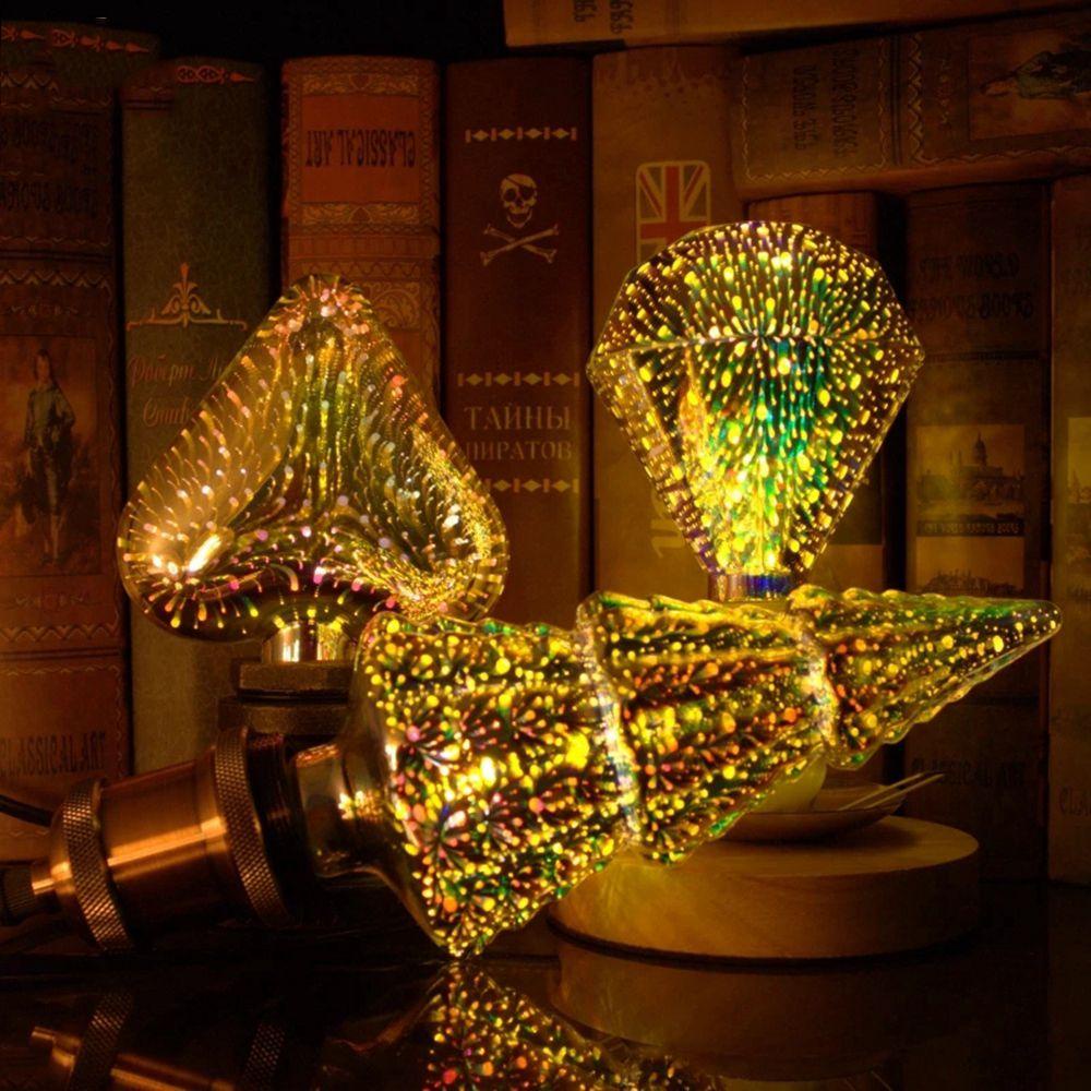 Bóng Đèn LED 3D Bằng Kính Hình Cây Thông Noel Độc Đáo Trang Trí Nhà Hàng / Quán Bar