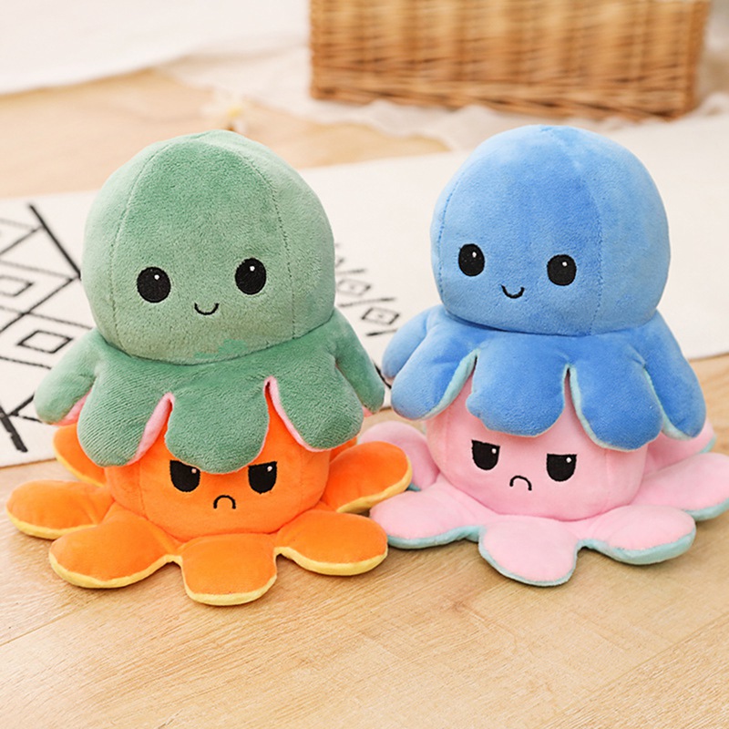 15*25cm Fashion Reversible Bipolar Teeturtle Octopus Toy Plush Teeturtle Tiktok Mood Switcher stuffed toy