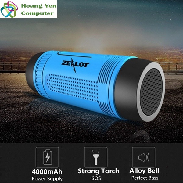 Loa Bluetooth Zealot S1 Kiêm Đèn Pin Siêu Sáng và Sạc Dự Phòng 4000mah - BH 3 tháng - Hoàng Yến Computer