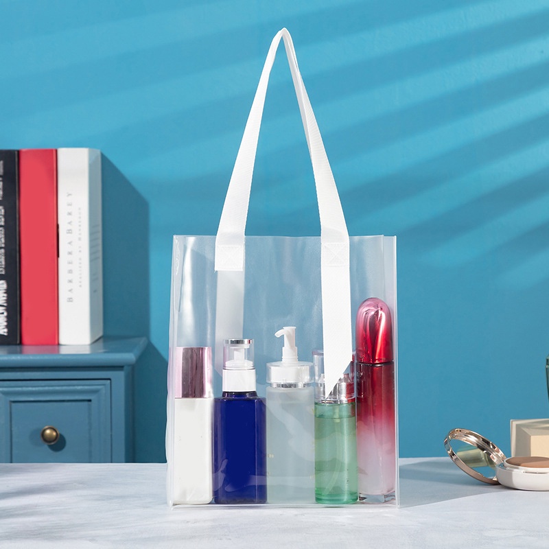 1 Túi Xách Tay Bằng Nhựa Trong Suốt Đa Năng Đơn Giản Sức Chứa Cao PVC Shopping Bags