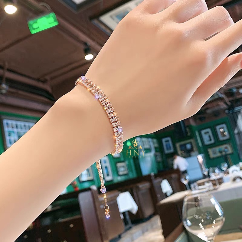 Lắc tay nữ, vòng tay dây rút đính đá phong cách Hàn Quốc HNYJewelry LT05