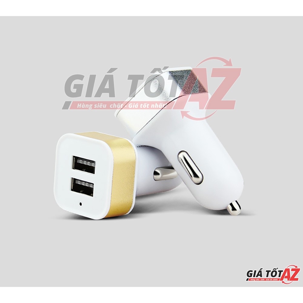 Sạc điện thoại trên ô tô 2 cổng USB 1.0A và 2.1A (Nguồn vào 12V và 24V)