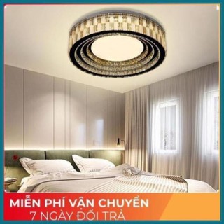 Đèn ốp trần-đèn mâm pha lê tròn cao cấp-đèn trang trí phòng khách-tặng kèm điều khiển từ xa-bảo hành 24 tháng